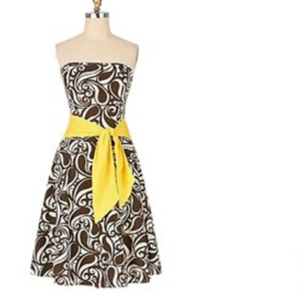 Anthro Tabitha Brown Swirl Party Dress Sz 6